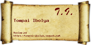 Tompai Ibolya névjegykártya